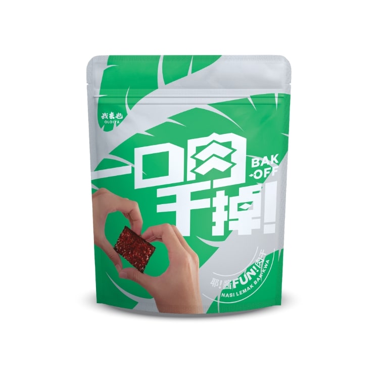 一口豬肉乾｜椰漿飯味｜100G｜一口肉干掉｜馬來西亞老字號 OLOIYA 我來也